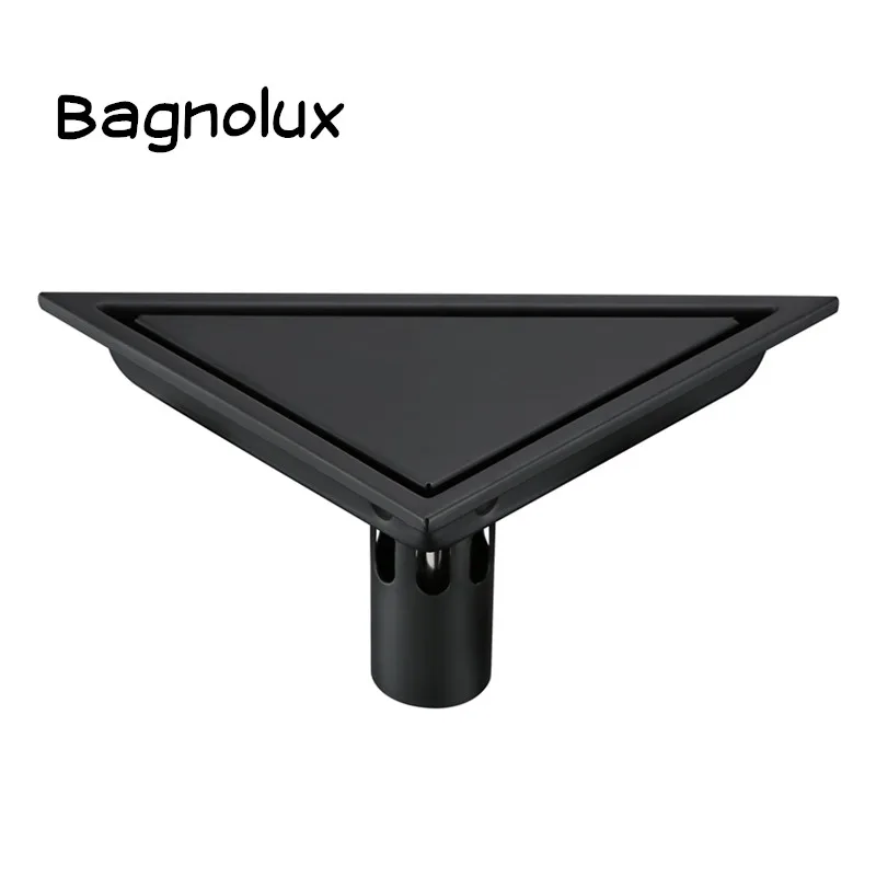 

Vidric Modern Stainless steel Bathroom Tile Invisible Shower Triangle Floor Drain Cover Hair Shower Catcher Clean Strainer Matte