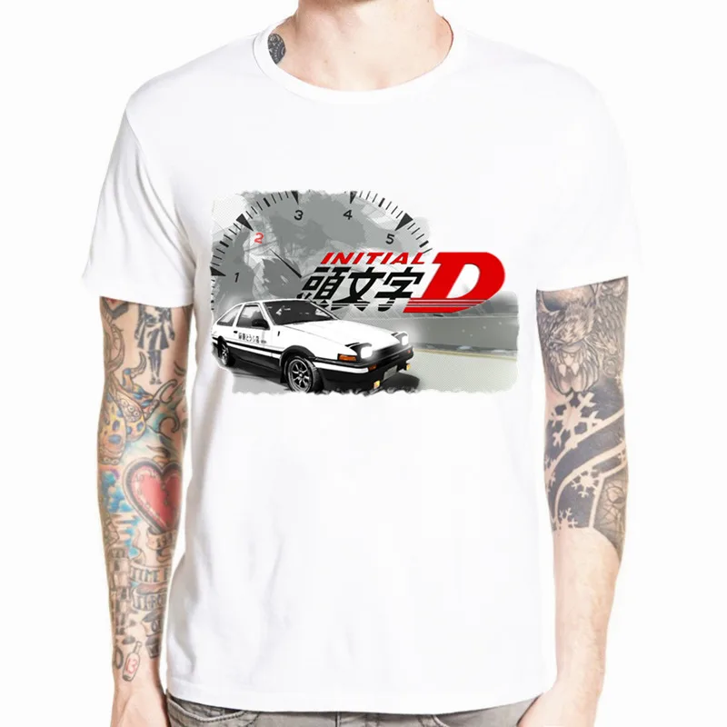 Футболка AE86 Initial D Homme мужская с круглым вырезом повседневная тенниска короткими