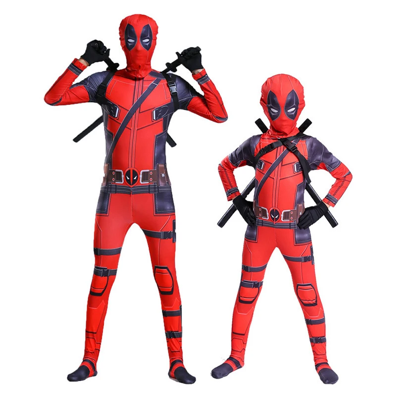 

марвел Костюм супергероя Дэдпула на Хэллоуин детские костюмы для косплея комбинезон боди Зентаи комбинезон для мальчиков манга аниме комб...