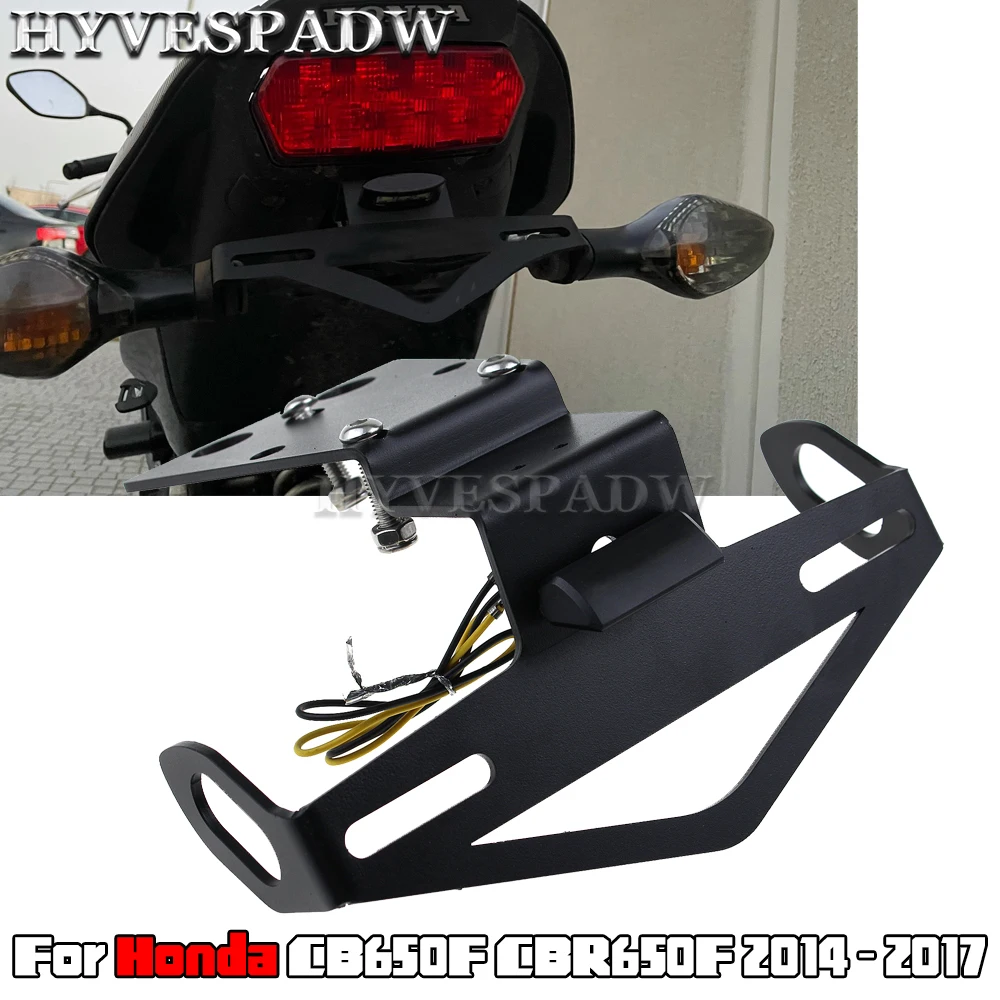 

Motorcycle License Plate Holder License Bracket Tail Tidy Fender Eliminator for Honda CB650F CBR650F 2014 2015 2016 2017