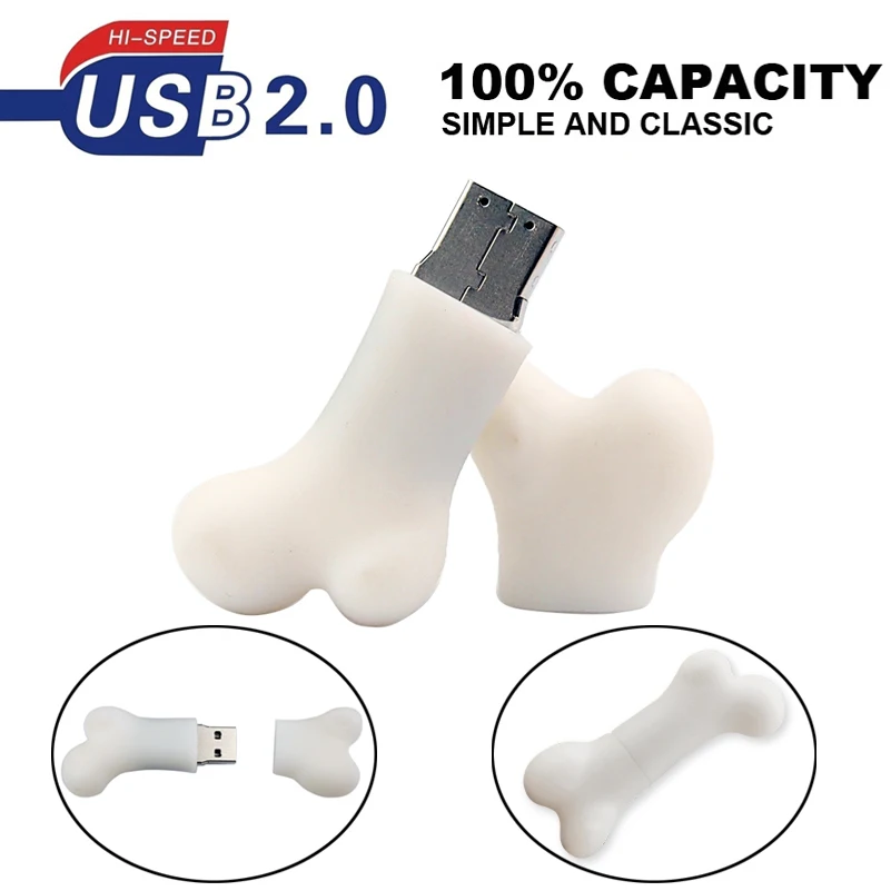 USB флеш накопитель с изображением милой собаки кости 128 Мб 32 ГБ 64 флешка внешний