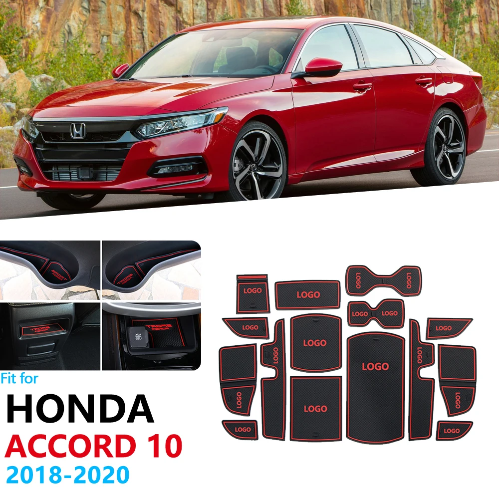 Нескользящий Резиновый коврик для ворот и чашек Honda Accord 10X2018 2019 2020 MK10 10 поколения