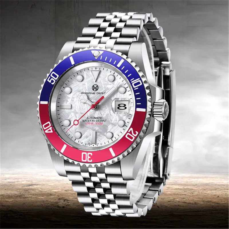 

Pagrne Design 2021 Top End Men's Mechanical Watch NH35 Movement Stainless Steel Sapphire Glass Luxury Business Waterproof Clock