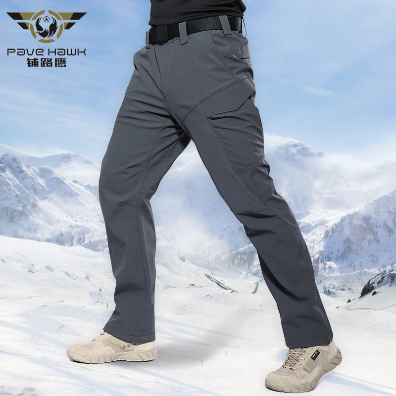 

PAVEHAWK Winter Ski Hiking Women Cargo Pants Men Outdoor Work Polyester Fleece Softshell Waterproof Climbing Tactical Trousers