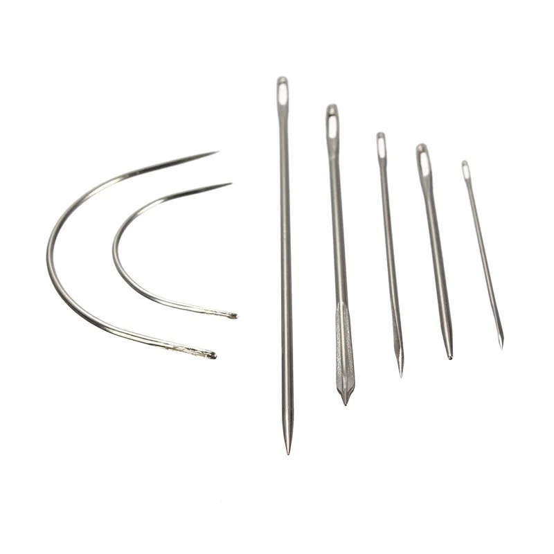 7 в 1 Прочный ручной набор для ремонта швейных игл мешки ковер Кожа Изогнутый