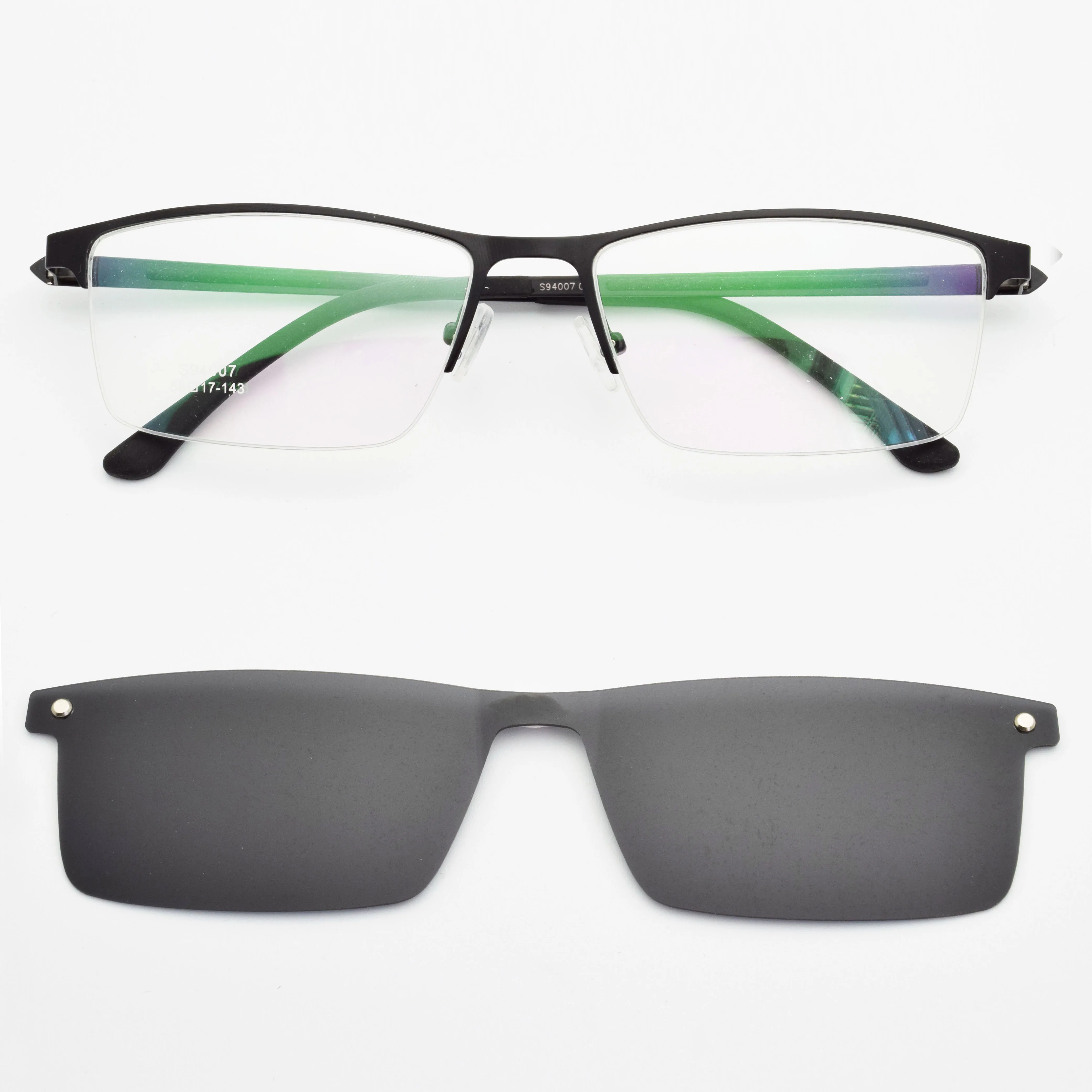 Квадратные очки в полуоправе для мужчин близорукости с поляризационными