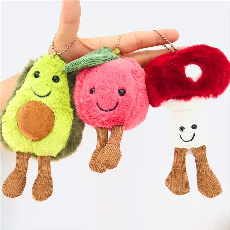 16 см маленький милый плюшевый яблоко ананас гриб авокадо брелок Мягкая фруктовая