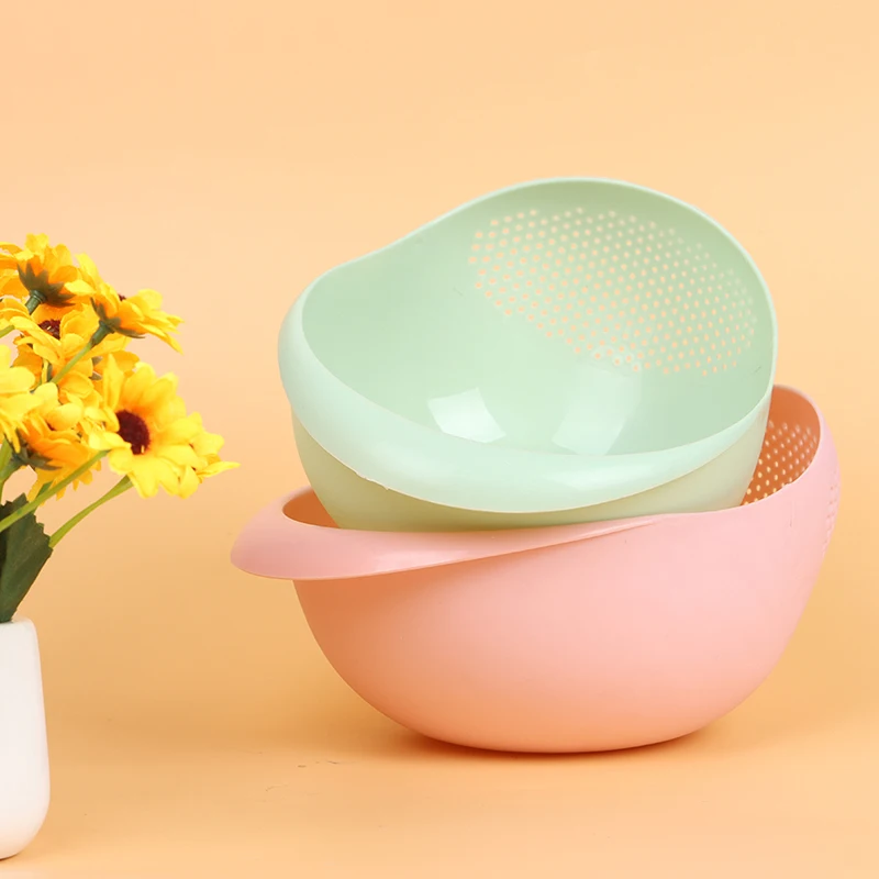 Еда Класс Пластик риса фильтр для мытья бобов гороха Фильтр Зеленый Розовый цвет