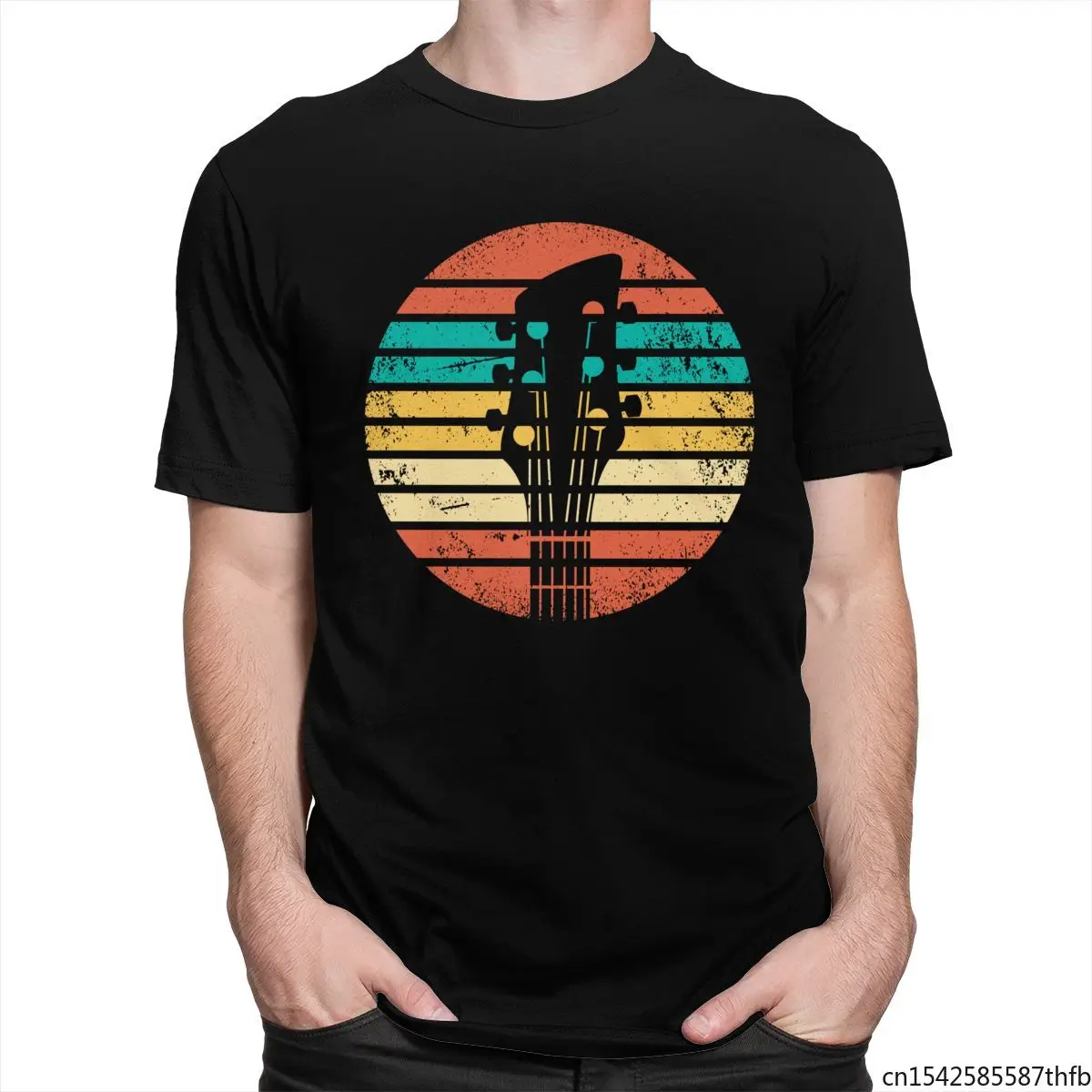 

Vintage Electric E-Guitar Player Gift Tshirt Men O-neck Short Sleeve Musician Guitarist Casual T-shirt Tee Shirts Apparel