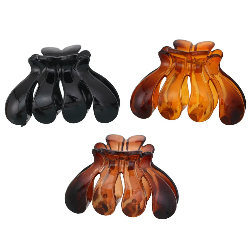 

3PCS 4 Claws Hair Clip Girl Lady Use Hair Clip Ponytail Holder