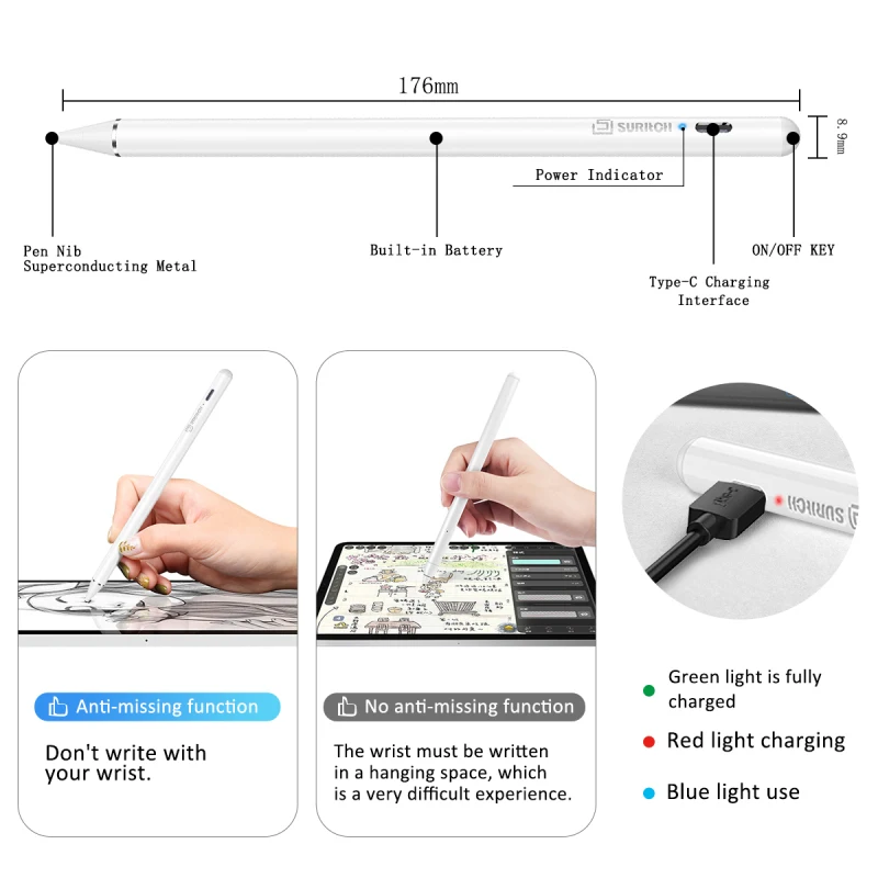Умный емкостный карандаш для Apple iPad Pro 11 12 9 10 5 7 дюймов ручка рисования экрана