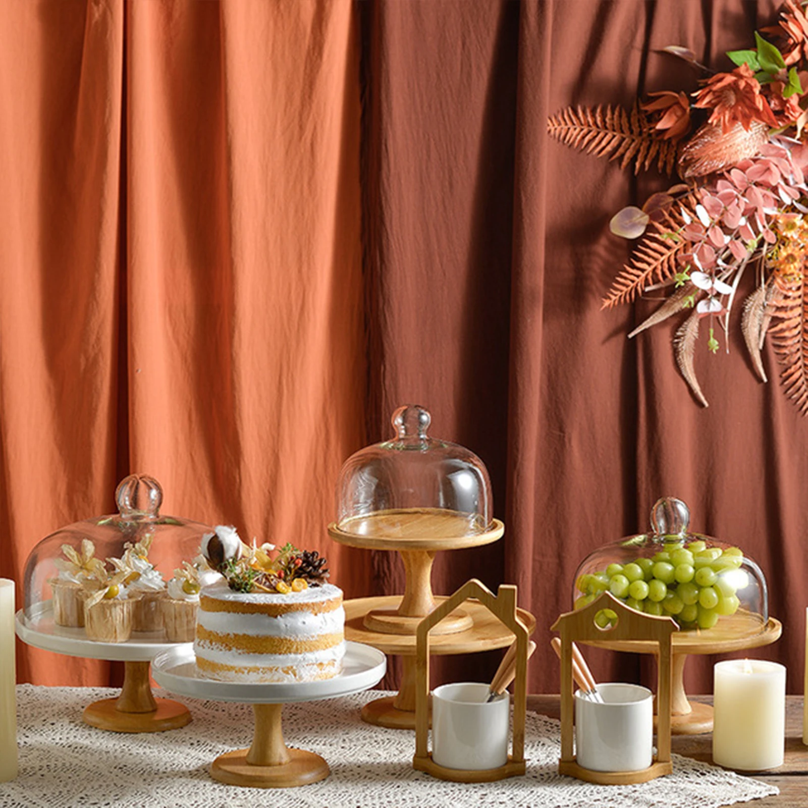 

Bamboo Cupcake Cake Holder Dessert Stand Wedding Event Party Display Tower Plate Wedding Dessert Table Decoration Tray