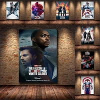 wall art canvas painting nordic poster prints superhero pictures living room decor the falcon winter soldier marvel anime movie