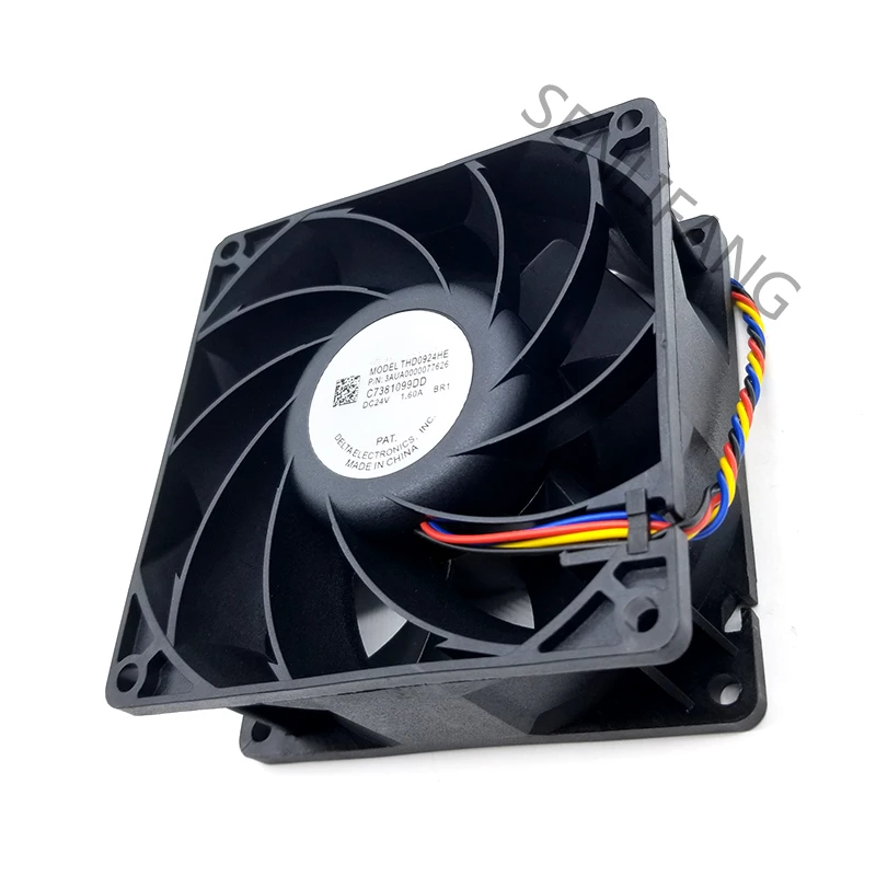 4-проводной охлаждающий вентилятор для сервера THD0924HE DC 24 В 1.60A 9 см 9038 92 мм 9238