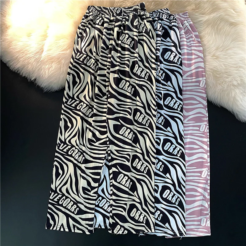 Европейские американские брюки с широкими штанинами в стиле Хай-стрит женские