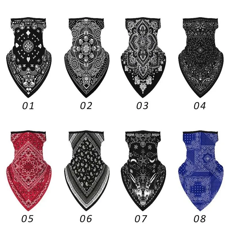 

Neck Gaiters Digital Printed Windproof Thin Wrap Scarf Unisex Men Women Face Scarf Bandana Ear Loops Face Balaclava Dropship