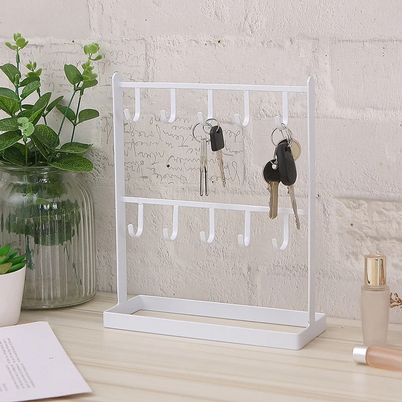 

2 Tier Earrings Necklace Stand Necklace Jewelry Bracelet Display Hook Stand Shelf