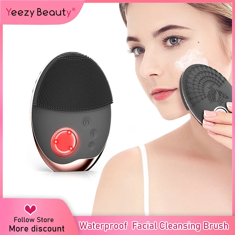 Ультразвуковая Очищающая щетка для лица Силиконовая Беспроводная зарядка 3