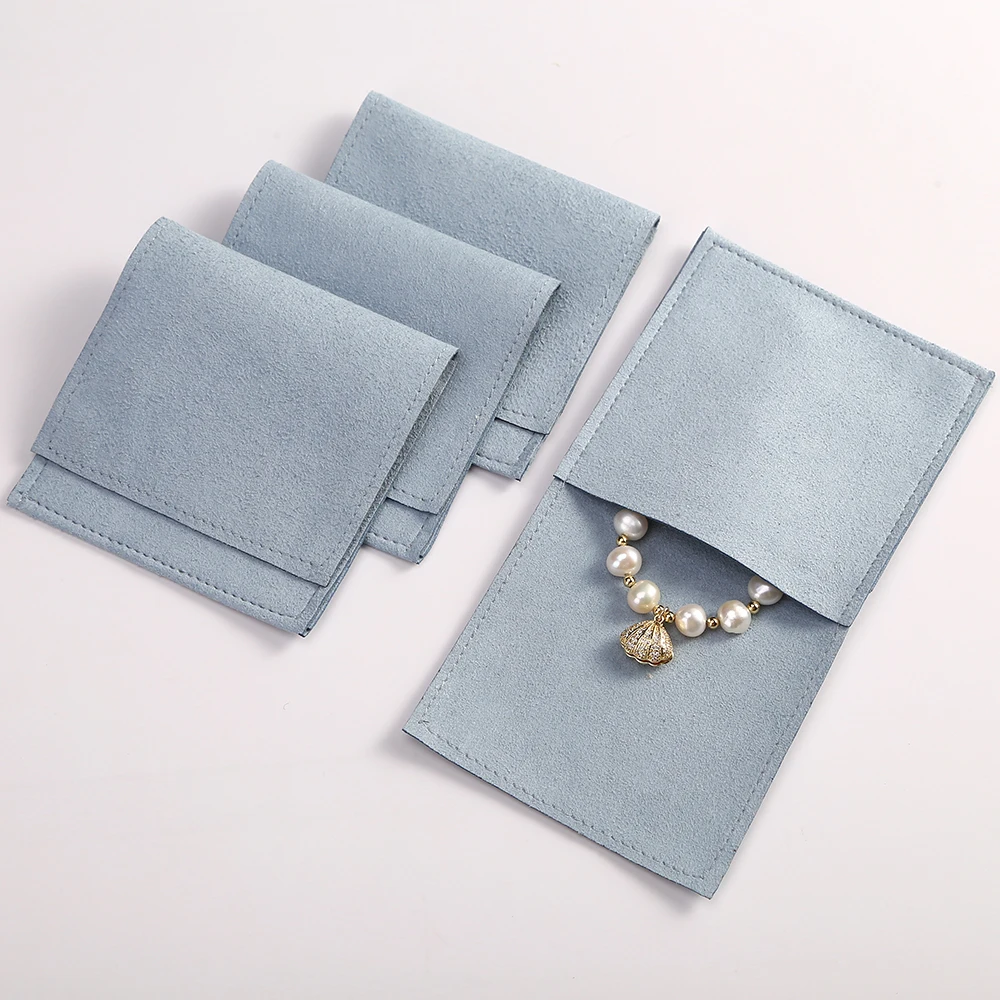 Microfiber Jewelry Packaging Pouches Envelope Bag for Rings Earings Necklace Luxury Jewellery Christmas Wedding Favor Gift Bag