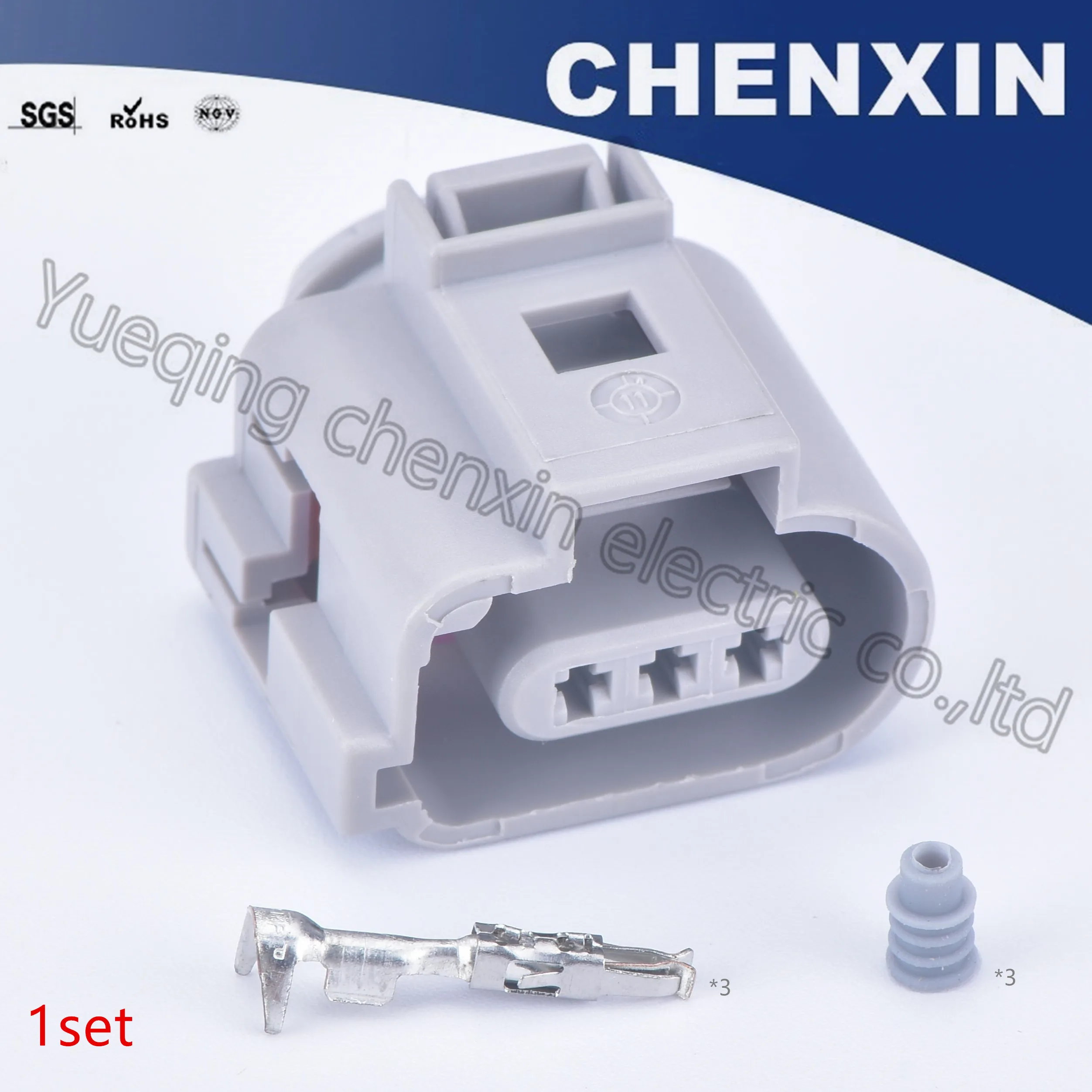 Gray 3 pin air conditioning pressure sensor  plug auto connector 1.5 female electrical harness connector 3B0973703G