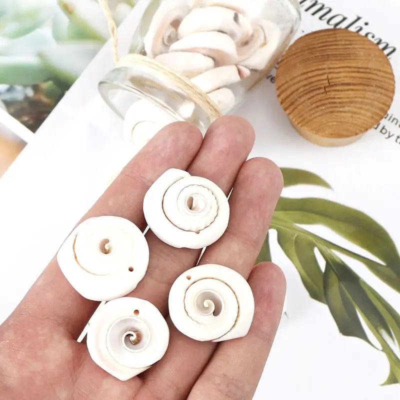 

100Pcs Natural Seashell Sea Shells Beads with Hole Cowrie Beach Conch DIY Crafts P0RF
