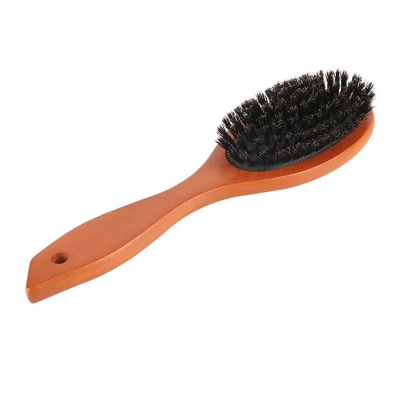 Щетка для волос с деревянной ручкой Расческа щетиной кабана бороды расческа