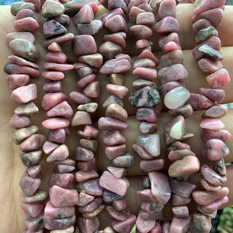 

YWROLE 100% Natural 2pcs 15inch Red Rhodochrosite Irregular Stone Beads For Jewelry Making DIY Bracelet Necklace 5-8MM
