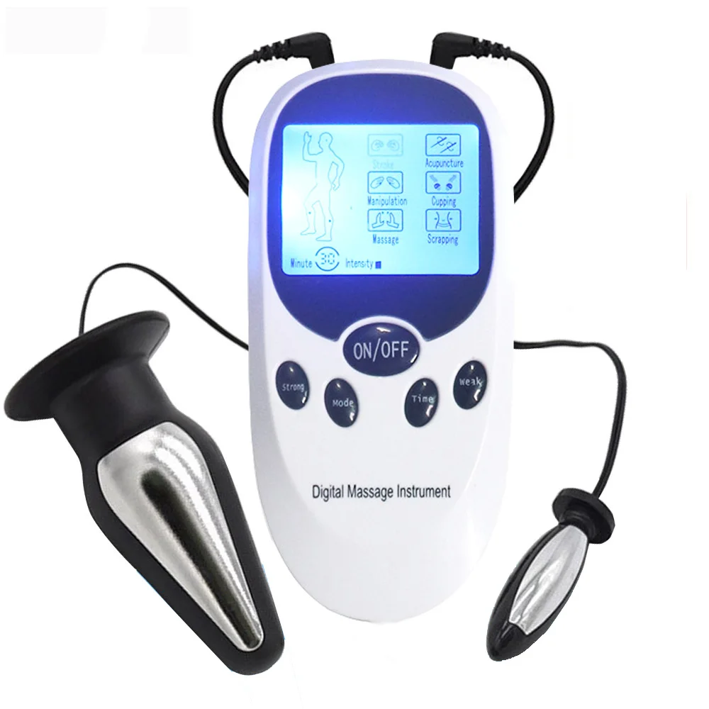 USB Charge Host Electric Shock Pulse Anal Vaginal Plugs Masturbator Electro Stimulator Anus Massage Big Butt Plug Adult Sex Toys | Красота и