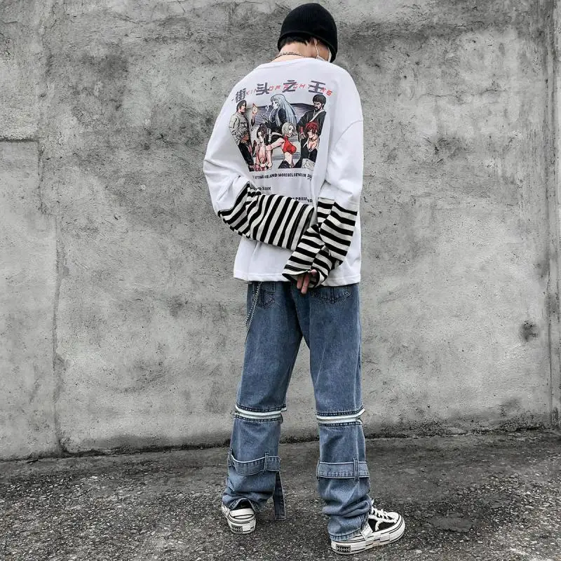 2019 новая уличная поддельная двухсекционная строчка с длинными рукавами Мужская