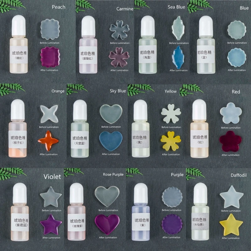 

Набор фотохромных жидких пигментов, 12 цветов, активация от солнца, изменение цвета смолы, изменение цвета, изменение цвета, UV пигмент для изг...