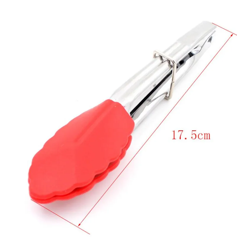 7 дюймов силиконовые щипцы для барбекю наконечники Кухонные мини термостойкий