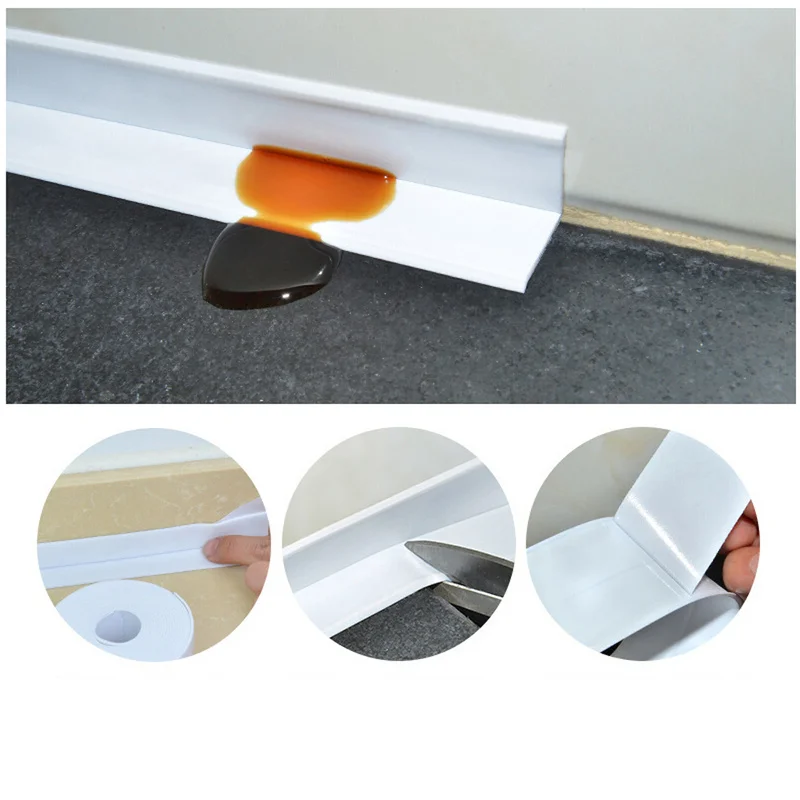 

Kitchen Accessories Shower Sink Bathtub Sealing Strip White PVC Self-adhesive Waterproof Wallpaper Bathroom Kitchen Accessories
