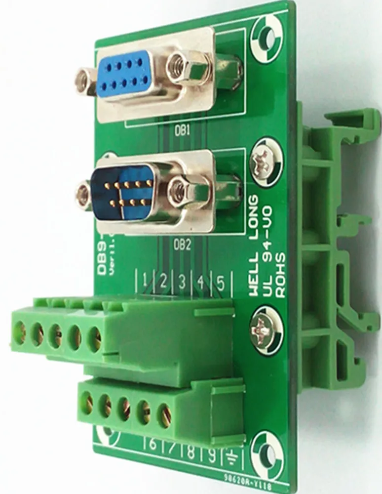 Верхняя DB9 Мужская/женская верхняя переходная плата Клеммная колодка