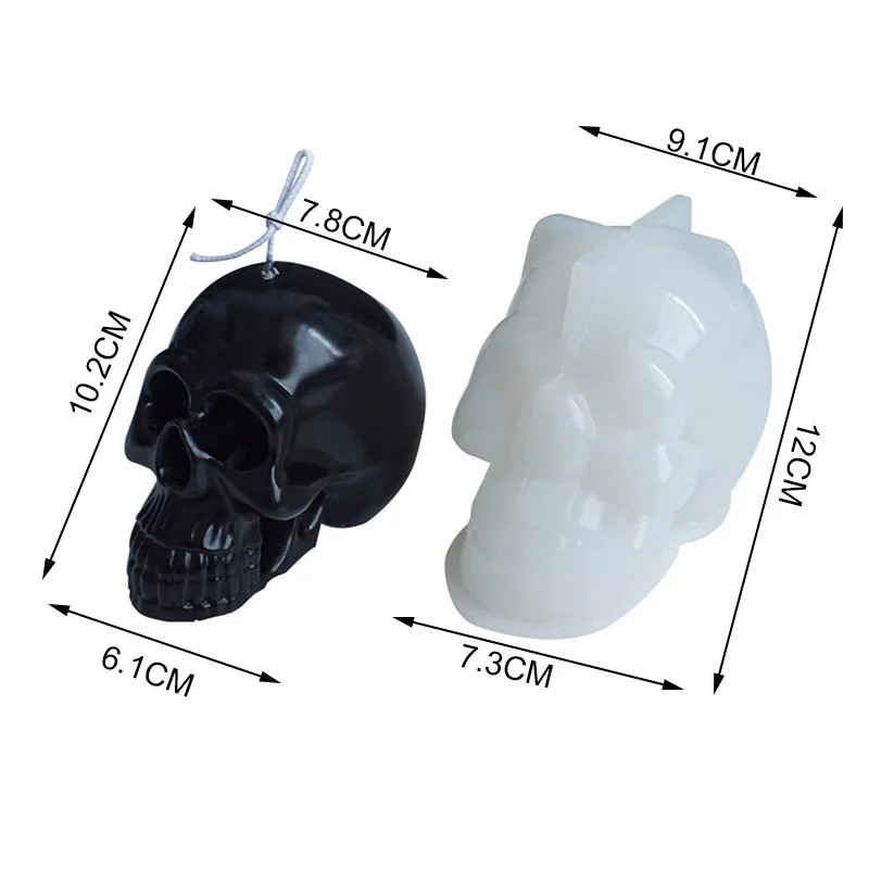 

DIY Skull Ice Cube Silicone Mold Halloween Easter Aroma Candle Making Jars Candle Mold Handmade Soap Mold Plaster Mold#002