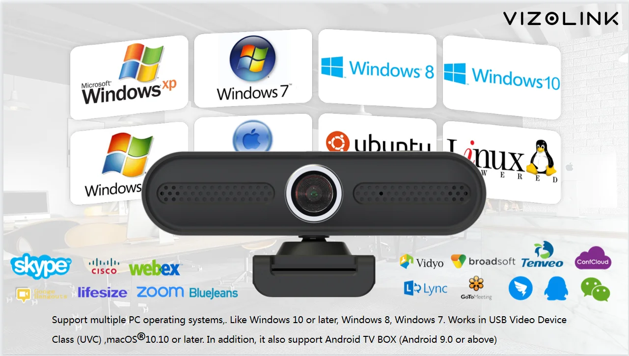 

VIZOLINK 1080P HD Webcam Computer PC Web Camera With Noise Reduction Microphone Rotatable Cameras For Live Online Class Work
