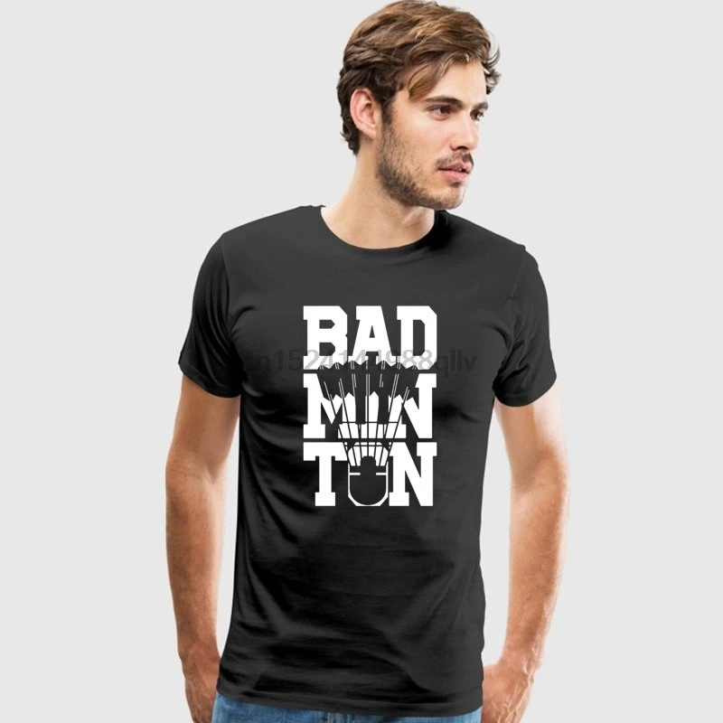 Футболки с забавным принтом для мужчин хип хорошее качество черный s Badmintons