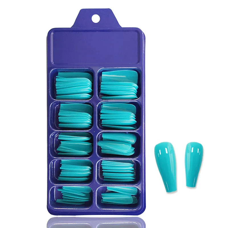 

100 PCS Full Cover False Nail Tips Candy Color Acrylic Nail Art Templates Fake Nails DIY Beauty Manicure Nails Extension Hot