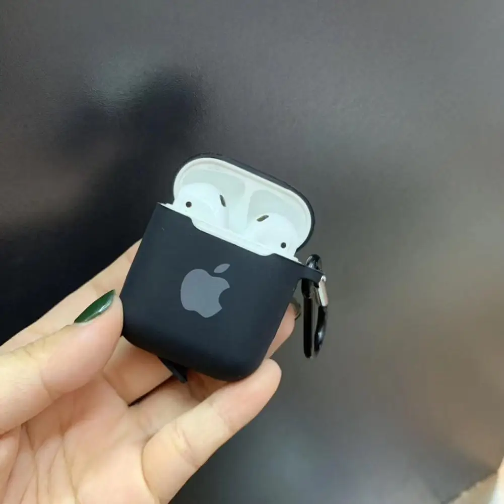 Чехол для Apple AirPods 2 1, чехол для наушников, аксессуары, мягкий чехол с милым логотипом, яркий цвет, чехол с крючками - Цвет: 9