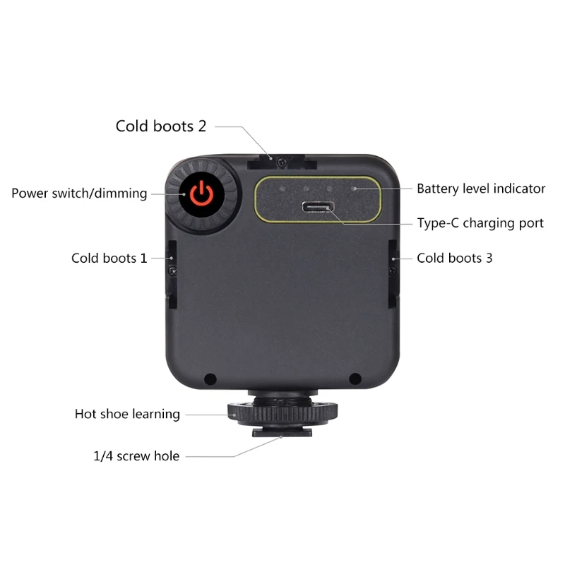 

594F мини светильник фотосъемки Светодиодная лампа для видеосъемки с 3 холодными башмаками и 49 светодиодный s 5600 ± 200K Цветовая температура для...