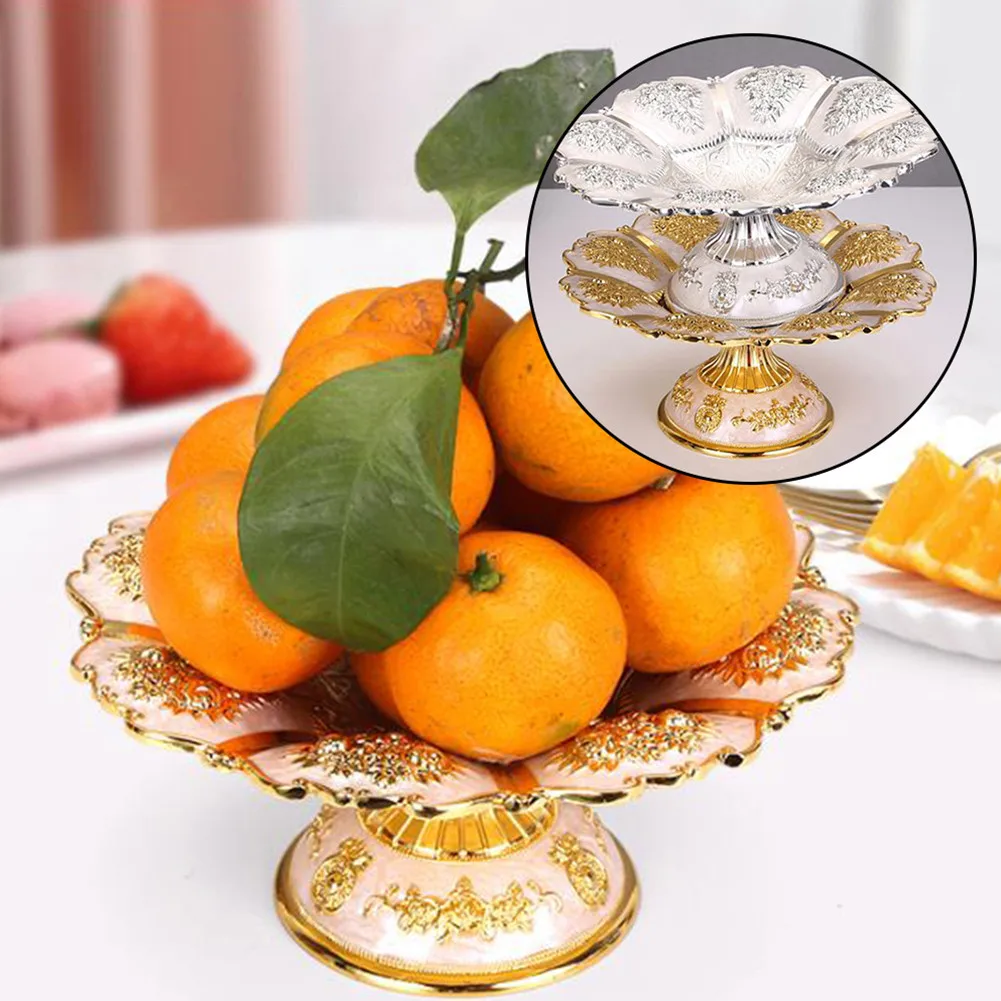 

1Pc European-style Fruit Plate Nordic Style Home Creative Fashion Living Room Metal Small Exquisite Fruit Plate Decoration