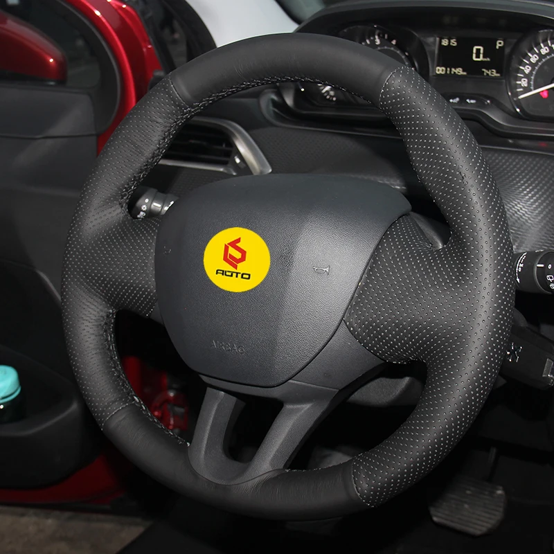 Ручная швейная оплетка на рулевое колесо чехол для Peugeot 208 2008 год funda volante кожаный