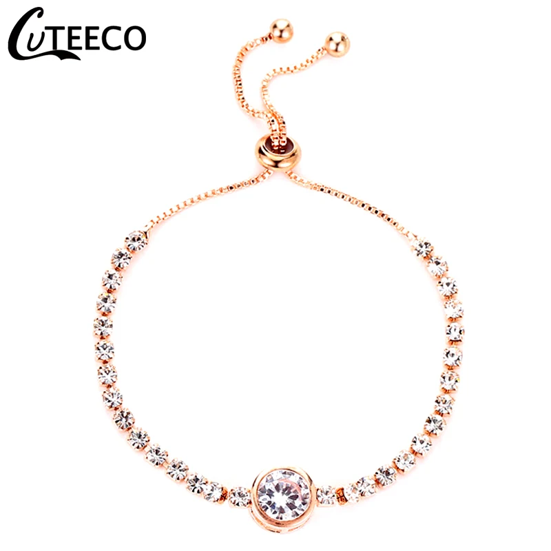 AJ3239-3 CUTEECO европейские модные женские Подвески браслет кубического циркония бренд браслет Бесконечность Браслеты для женщин ювелирные изделия подарок - Окраска металла: AJ3239-3
