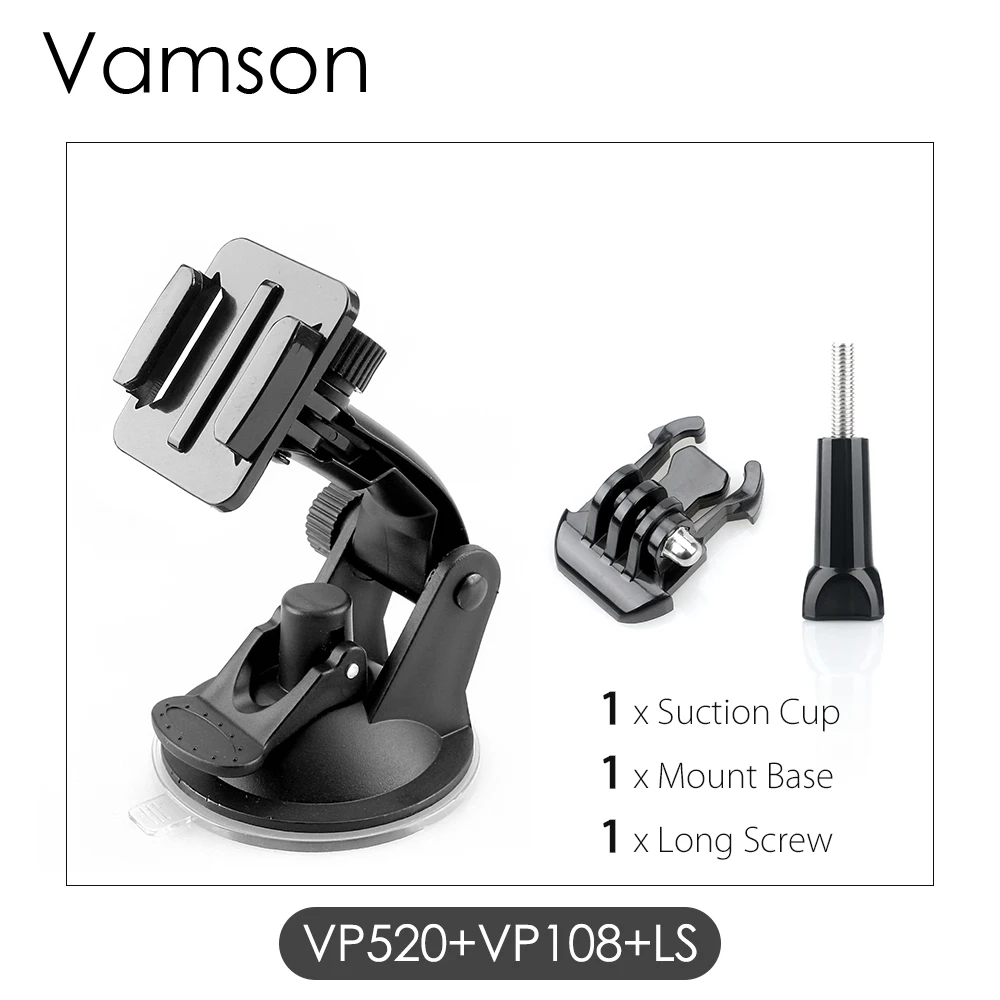 Vamson для Go Pro 8 аксессуары 7 см автомобильное крепление на лобовое стекло присоска для Gopro Hero 8 7 6 5 4 для SJCAM для Xiaomi для Yi VP520 - Цвет: VP520-VP108-LS