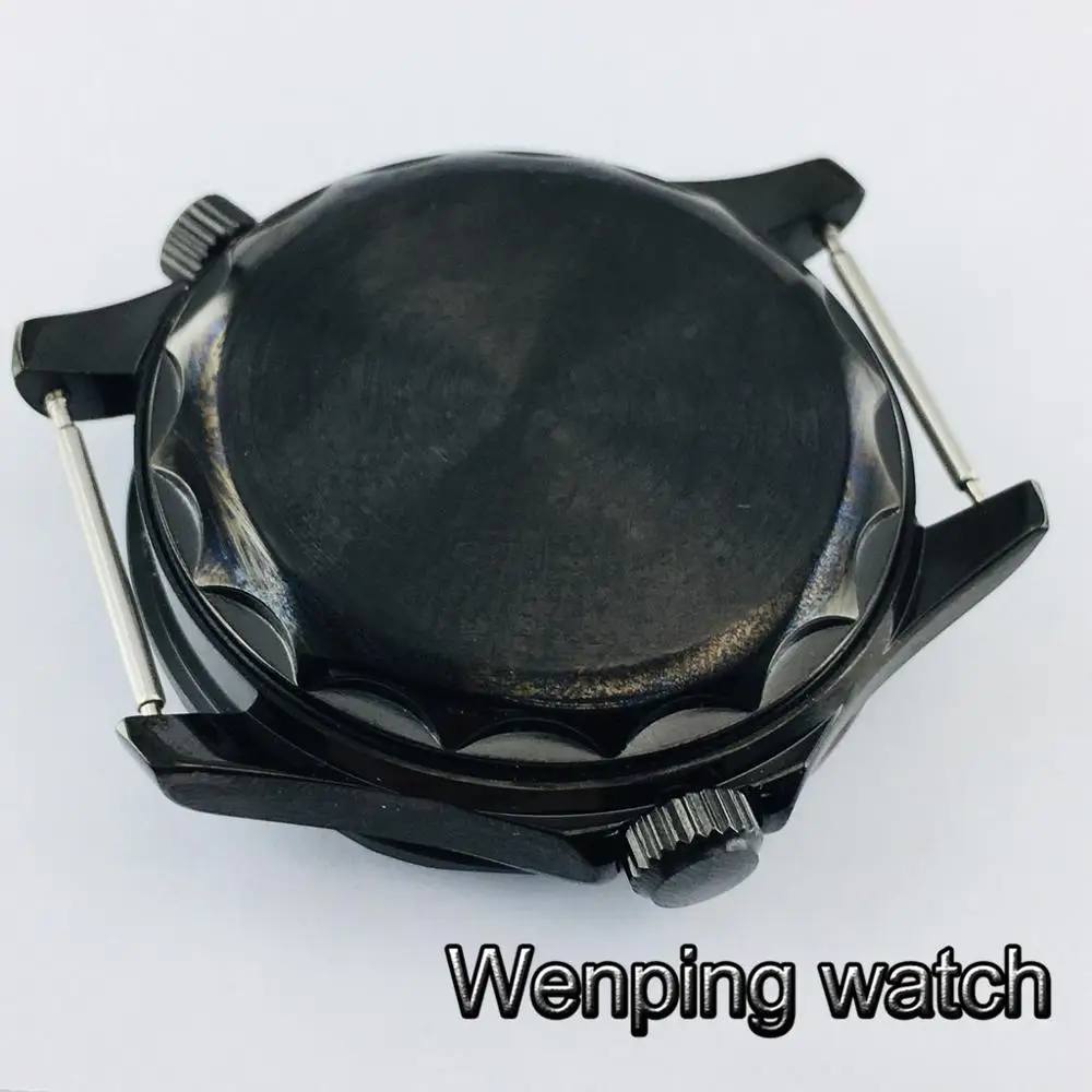 Черный чехол для часов из нержавеющей стали с сапфировым стеклом подходит ETA 2836