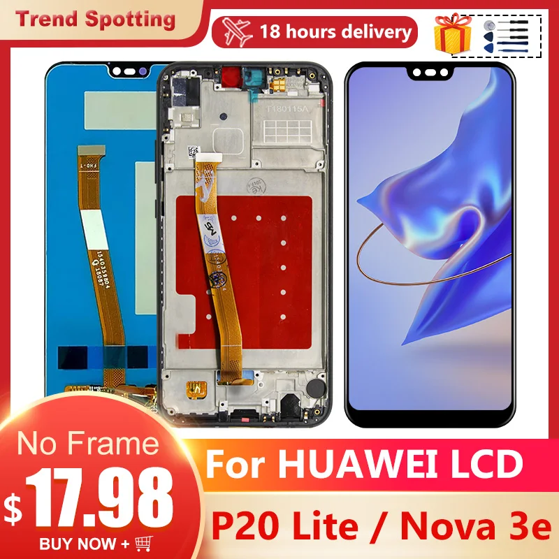 

ЖК-дисплей 5,84 дюйма для Huawei P20 Lite, сенсорный экран для Huawei Nova 3e, зеркальный дисплей, ЖК-дигитайзер, запасные части