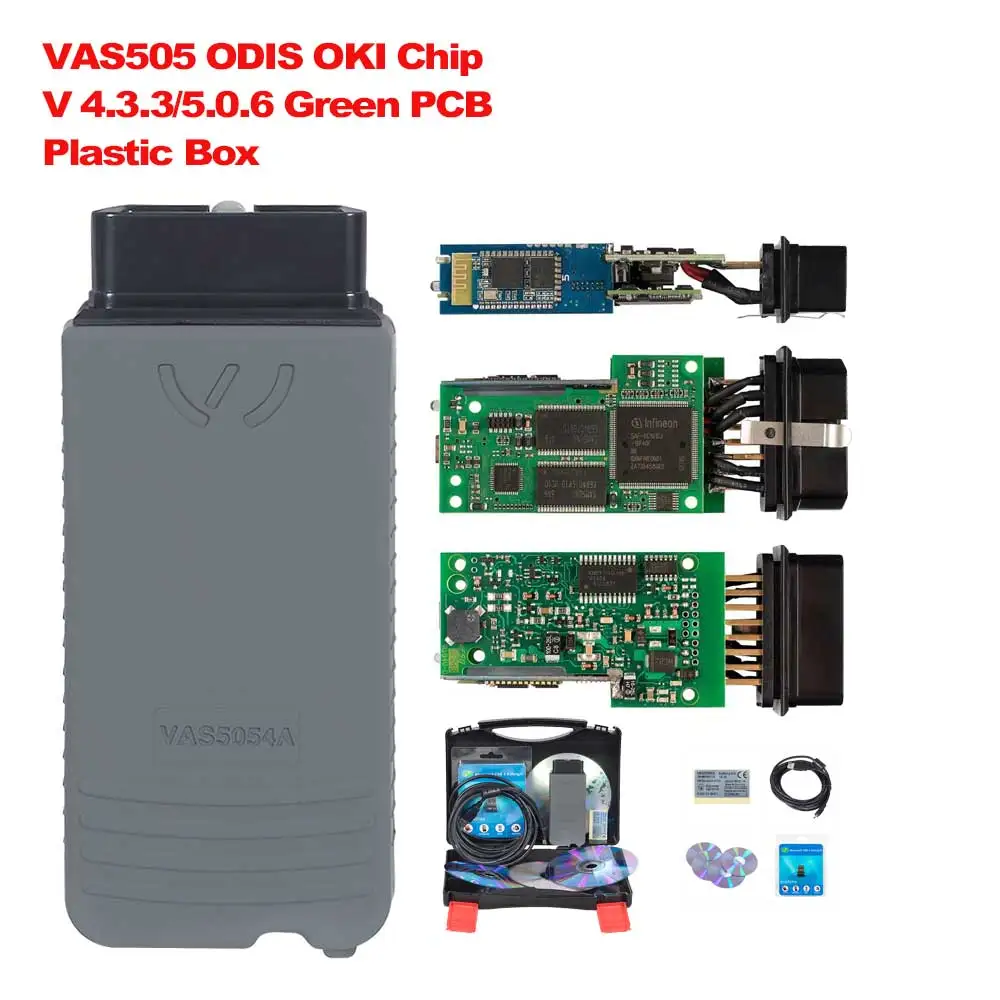 Green Board Plastic 5054A ODIS V4.3.3 полный чип OKI V5.0.6 автоматический OBD2 диагностический инструмент 5054 Bluetooth V4.0 OBD2 сканер кода - Цвет: Green Board Plastic