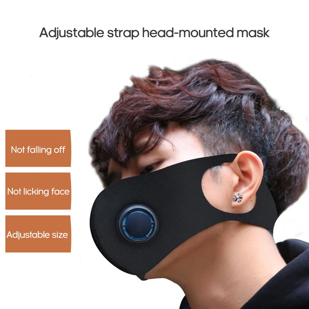Загрязнения Маски Рот маска для лица многоразовый хлопковый воздушный фильтр маска с дыхательным клапаном для анти-запотевания пыльцы