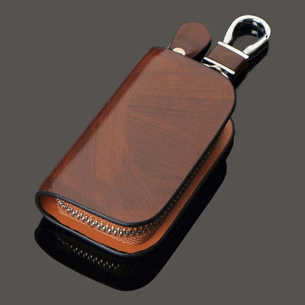 

Universal Car Key Case Cover Auto Key Holder Car Key Cover Protector Case Zipper Pouch Keychain Leather