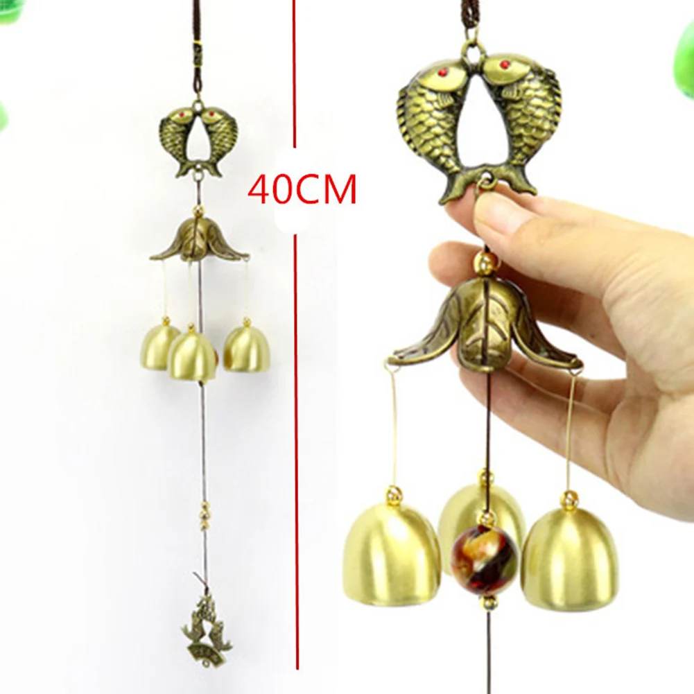 Металлический Павлин рыбья башня фэншуй колокольчики подвесная на окно Декор