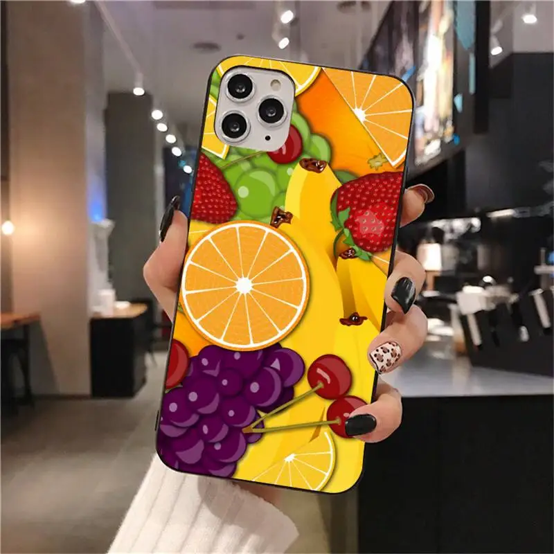 Роскошный чехол для iPhone 11 pro XS MAX 8 7 6 6S Plus X 5S SE 2020 XR с фруктами и едой уникальный